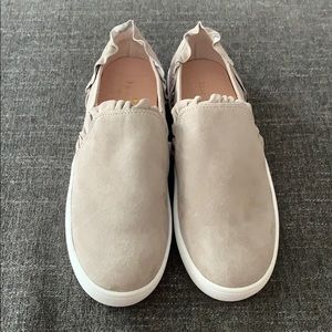 NWOT Kate Spade Gray Suade Slip Ons